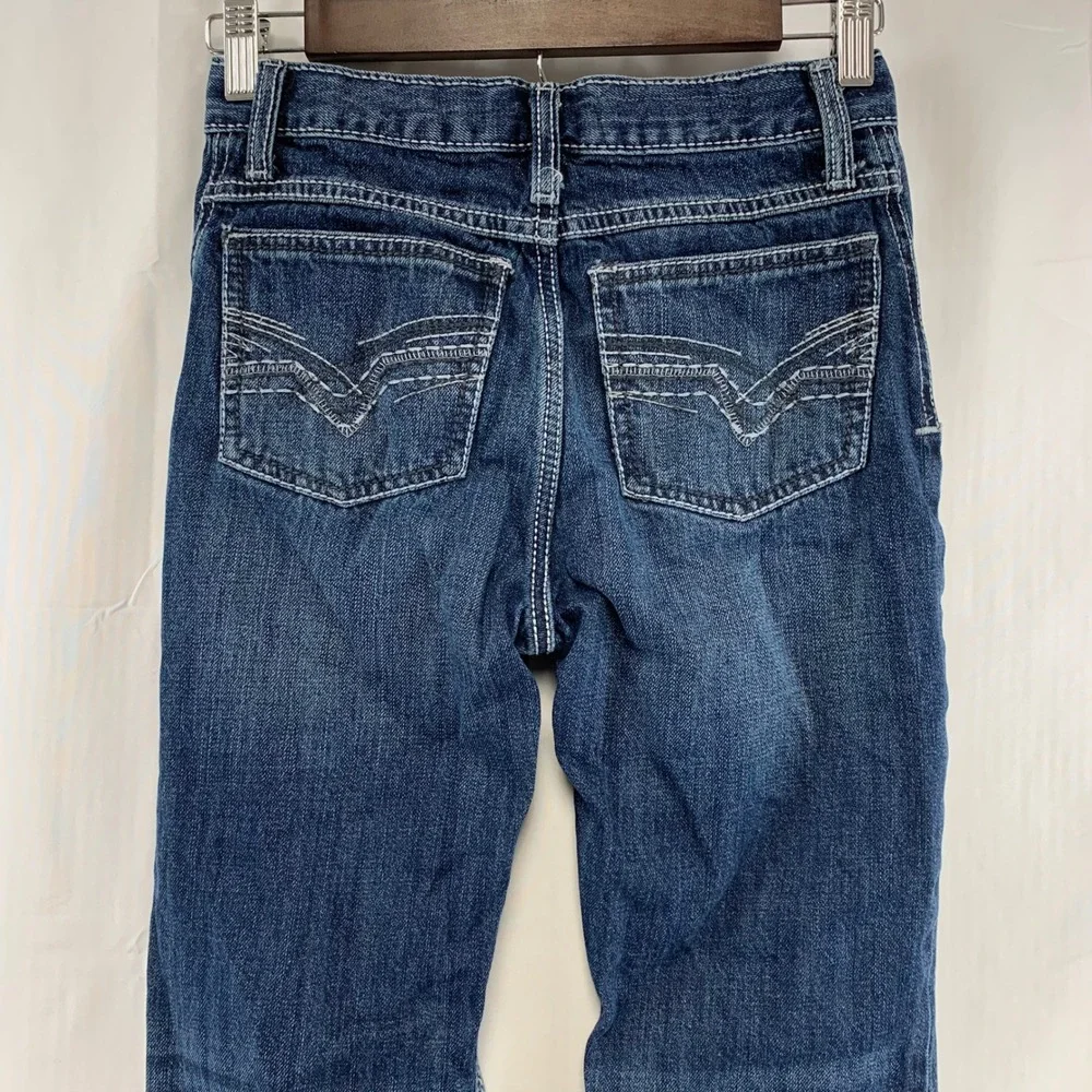 Wrangler 20X Jeans Boys 14 Slim (24x28) Dark Wash Blue Contrast Stitch Slim Fit‎